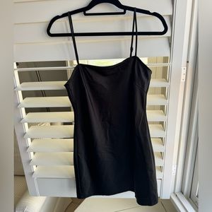 Black lace mini dress